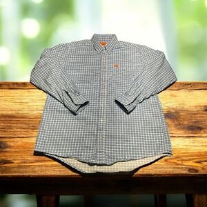 Wrangler Shirt Mens Size Large T Plaid 20X FR Flame Resistant Hrc2 Pearl Snap